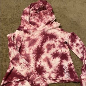 Tie dye justice crop top hoodie